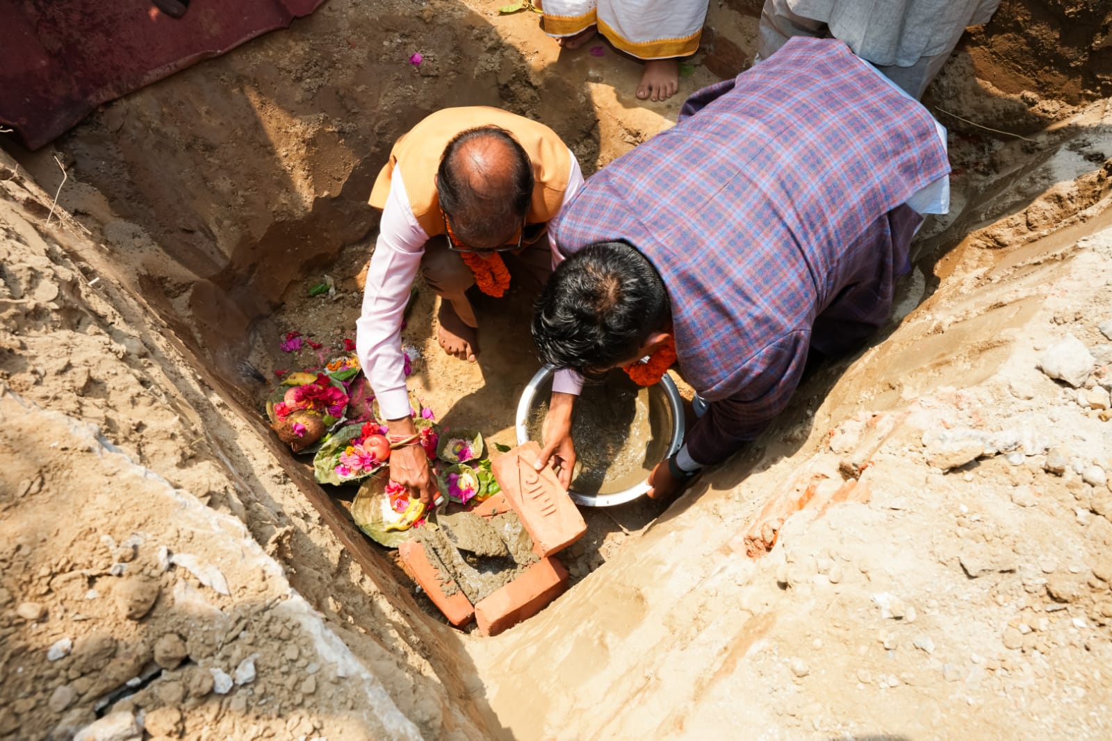 Foundation stone laying for the construction of Building of Bachhauli Secondary School at Ratnanagar, Chitwan